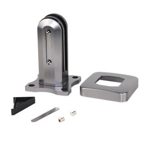 Quality Aluminum Alloy Exterior Swimming Pool Glass Clamp for Balustrade Mounted on Flooring wholesale