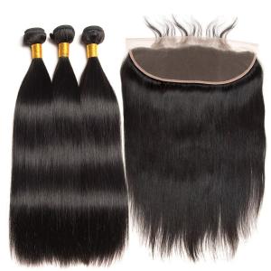 Quality Natural Black Real Straight Human Hair Extensions Bundles No Shedding wholesale
