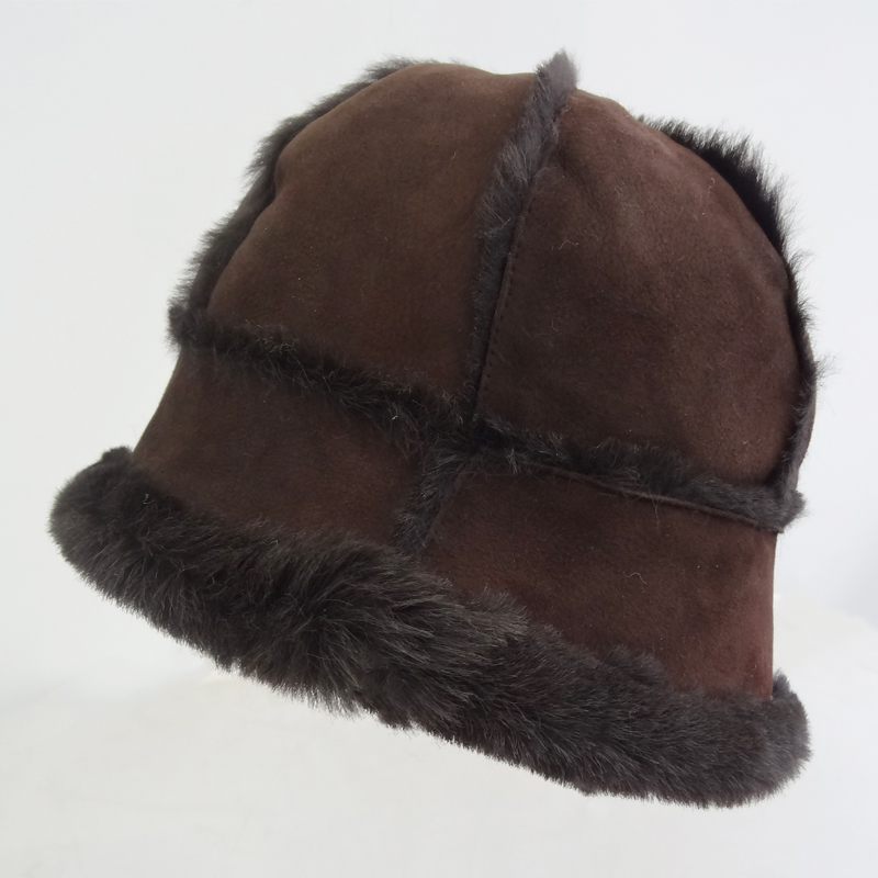 Cheap custom sheepskin winter hat logo