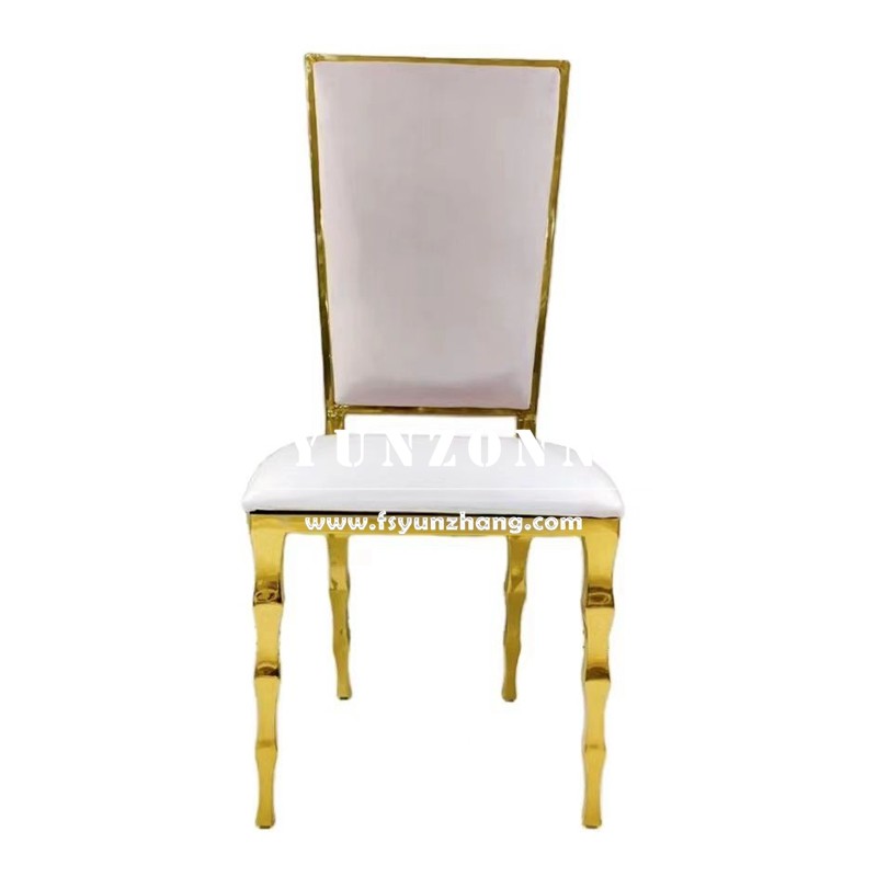 Unique Bamboo Shape Legs Hotel Banquet Chair Gold Stainless Steel Wedding Chair for Event Party Rental