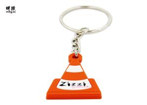 Quality Customized Style Retro PVC Key Ring Lightweight Orange Color 18g wholesale