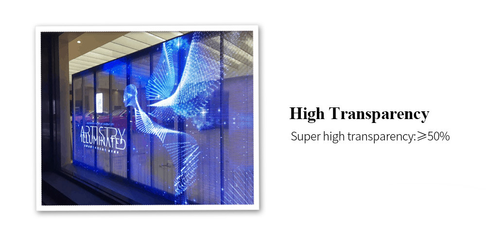 10000hours Life Span Full Color Transparent LED Display For Indoor Advertising