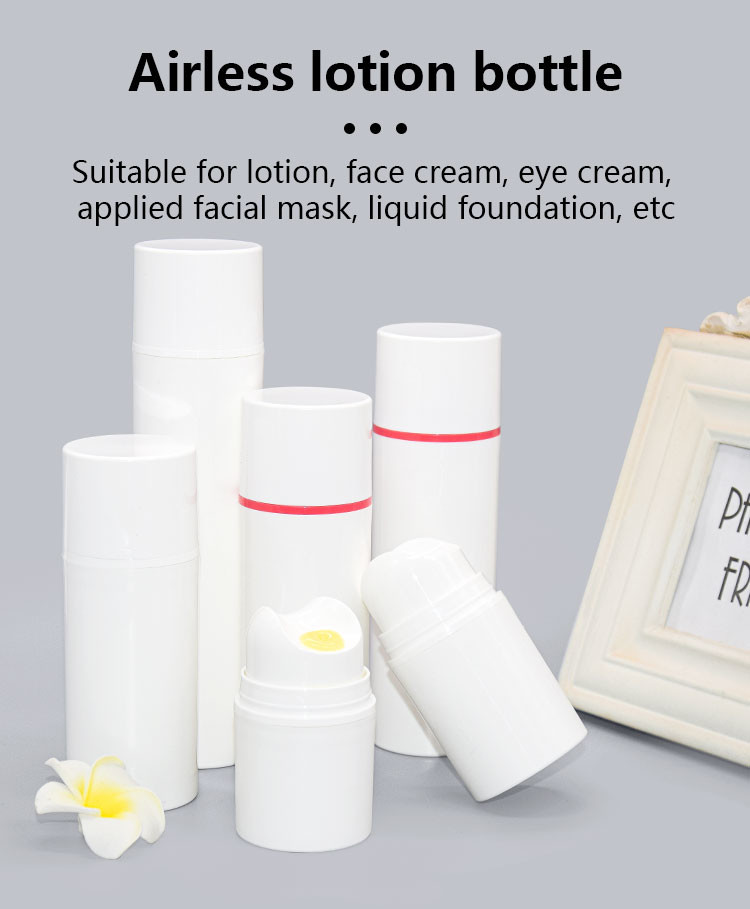 Customized Color Skin Care Packaging Airless Bottle With Special Press Shape UKA62