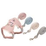 Adjustable Vest Multiple Colors Cat Walking Harness Cat Dog Leash Small Bear