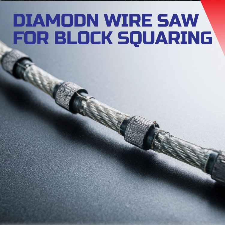 11.0mm Diamond Rope Sintered Diamond Squaring For Stone Block Trimming Stone Cutting Tools