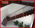 Steel Cable Stair VK69SC TreadAmerican Oak Aluminum Baluster Glass Handrail 304