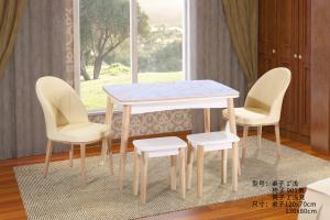 Quality Hard Granite Surface Solid Wood Dinette Sets For Household Nordic Style wholesale