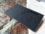 Sandwich Bonded Paper Business Card Black Foil Stamped With Embossing /
