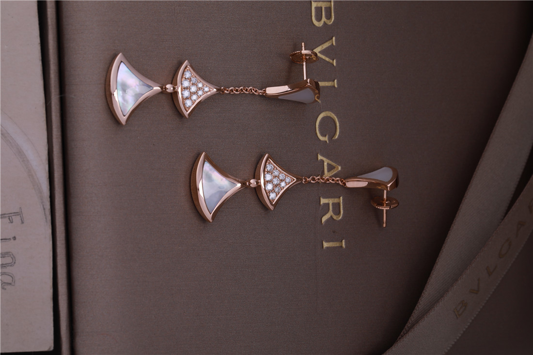 Roma Designer Brand DIVAS' DREAM Earrings Pink Gold 3 Motifs Drop Earrings Feminine Elegance