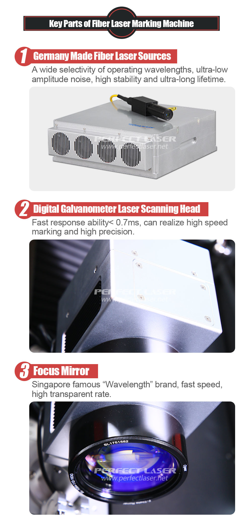 10W / 20W Laser Marking Machine 1.5m Fiber Length For Metal Materials
