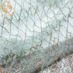 Beaded Nice Lace Fabric Exquisite 91.44cm Length Types Of Handmade Lace