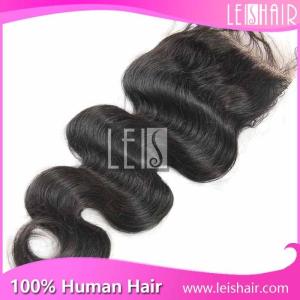 Quality top quality virgin hair body wave lace closure 4*4 wholesale