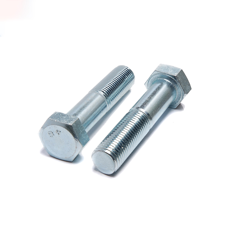 DIN931 Class 8.8 Blue Zinc Half Thread Hex Bolts Galvanized Finish