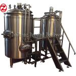500L Beer Production Line , Stainless Steel All In One Beer Brewing System For