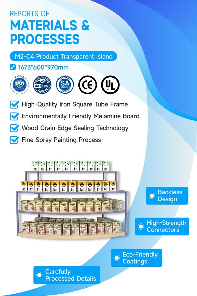 M2-C10 Adaptable Baby Goods Display Pile with Adjustable Floor Screws for Supermarket Baby Goods Sections