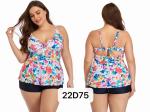 Pink V Neck Large Size Ladies Swimwear Bikini Plus Size Swimming Suits For Women