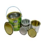 1 Gallon Paint Pail Bucket 0.21mm 4 Color Tin Pail With Lid