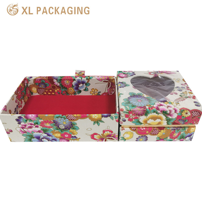 Glossy Lamination Cardboard Drawer Box with Magnet Flip Printing Flower For Fashion Gift Craft Skin Care Face Cream