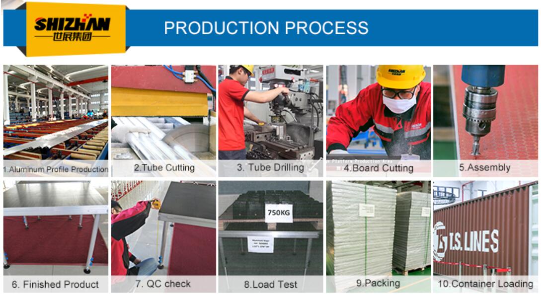 anti-slip tablet telescopic theatre portable aluminum adjustable mobile stage deck equipment