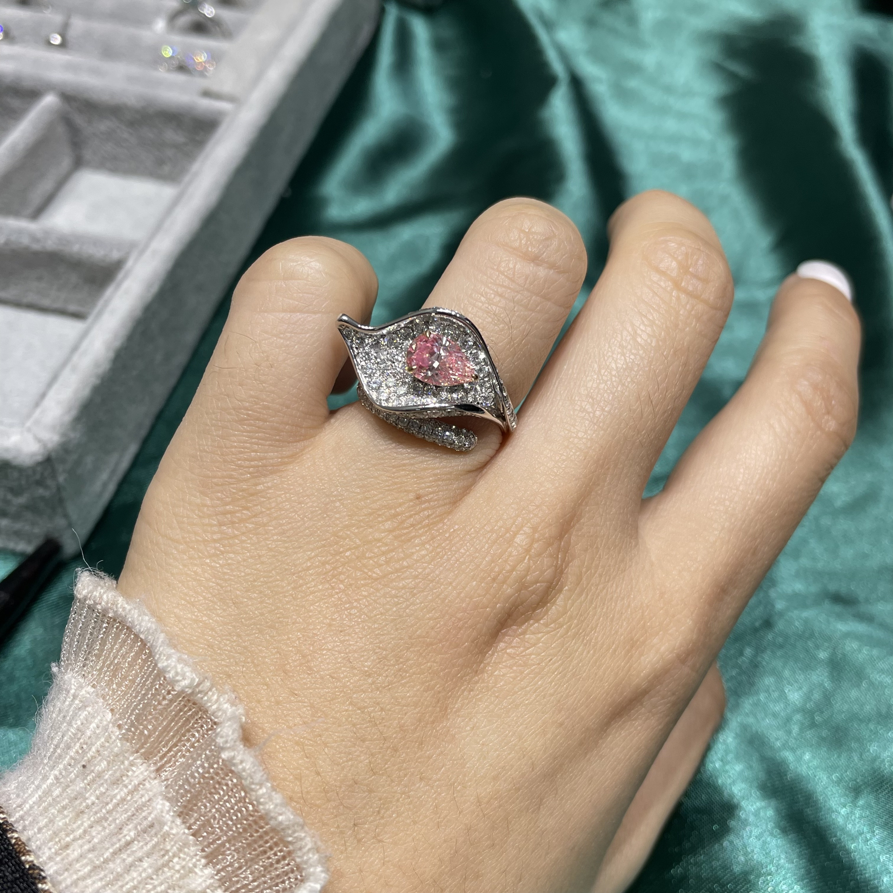 jewelry production Lab Diamond Jewelry Custom-Made Pear Fancy Diamond Ring