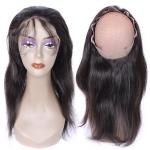 8-20 Inches Silky Straight Virgin Brazilian lace band frontal 360 Lace Frontal
