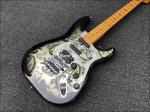 Maple fingerboard retro color front and rear stickers electric guitar double