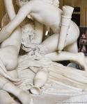 Stone couple statue Psyche revived by the kiss of Love marble sculpture,stone