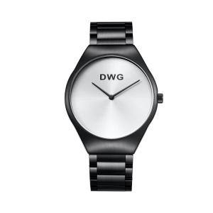 Quality Black Thin Stainless Steel Quartz Analog Wrist Watch Water Resistant wholesale