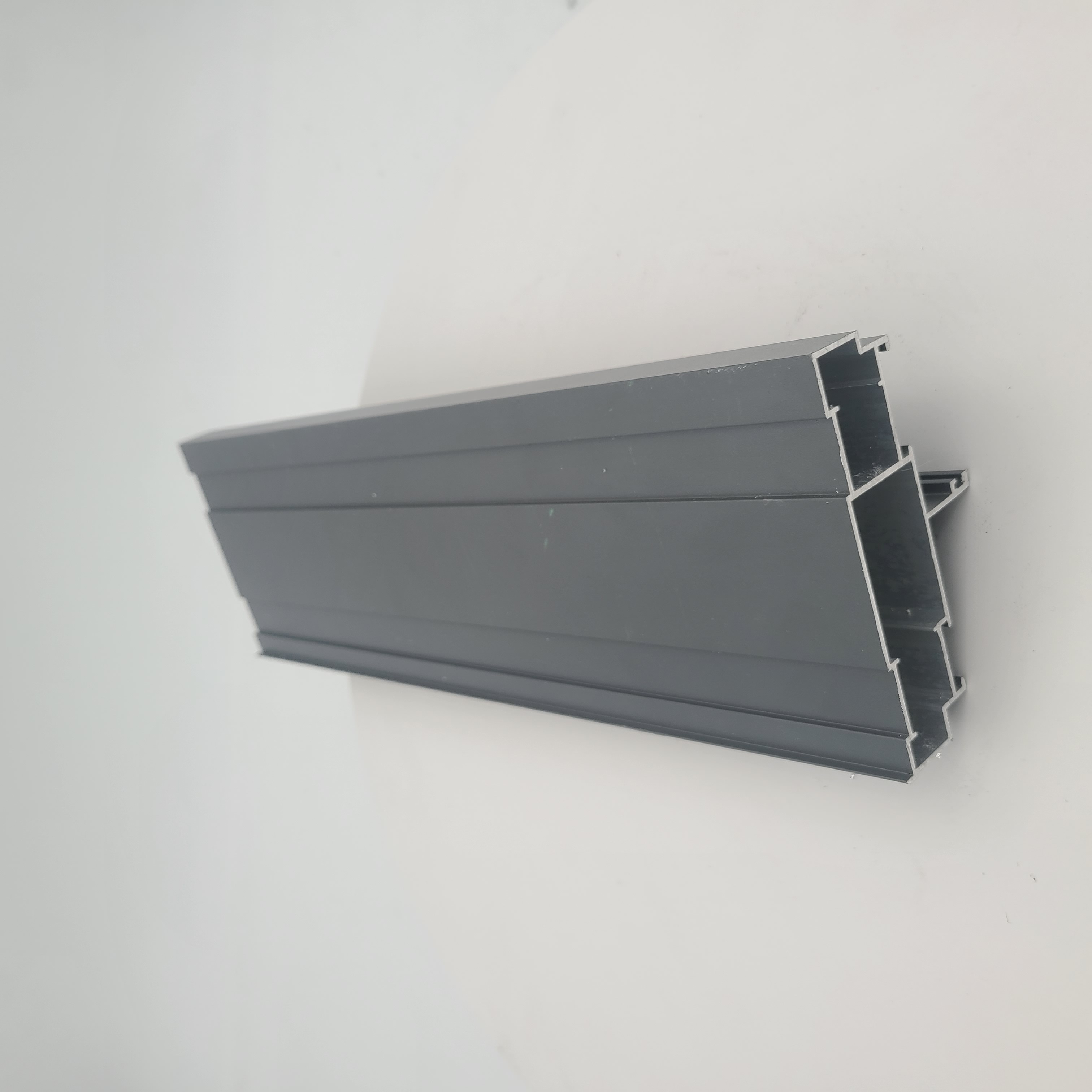 Powder Coating Gray Aluminium Window Extrusions Wind Resistance