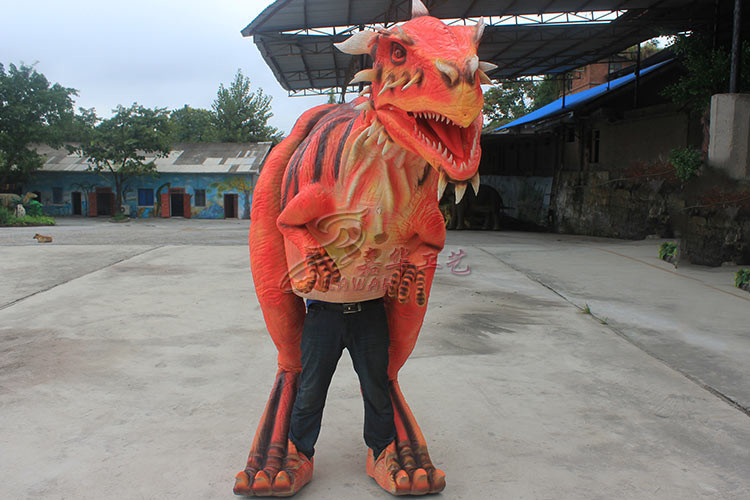 Leaky Legs Red Handmade Realistic Dinosaur Costume Display Commercial Center