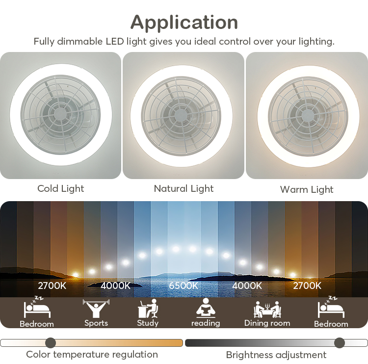 1stshine Indoor Ceiling Fan Modern Design for Low Ceilings Power Saving Natural Wind