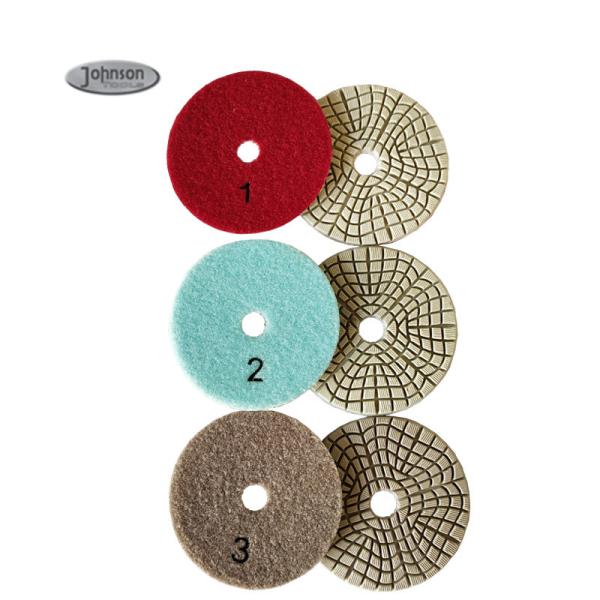 Cheap 4 Inch 100mm Diamond 3 Steps Marble Polishing Pad for sale