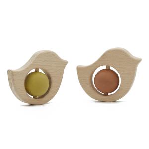 Quality Chick Type BPA Free Baby Boy Rattle Laser Etch Educational Wood Toy wholesale