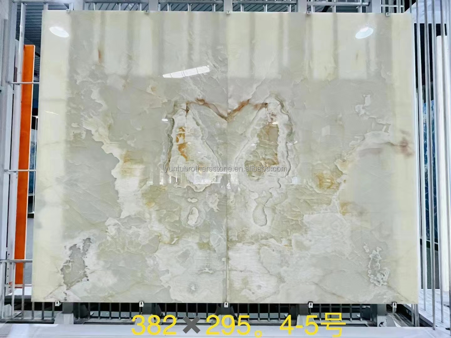 Modern White Onyx Marble Wall Bookmatched Slabs for Custom Natural Stone Decoration