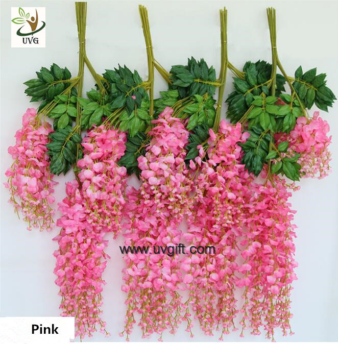 UVG 110cm faux floral arrangements long shoot wisteria silk flowers for wedding decoration WIS016