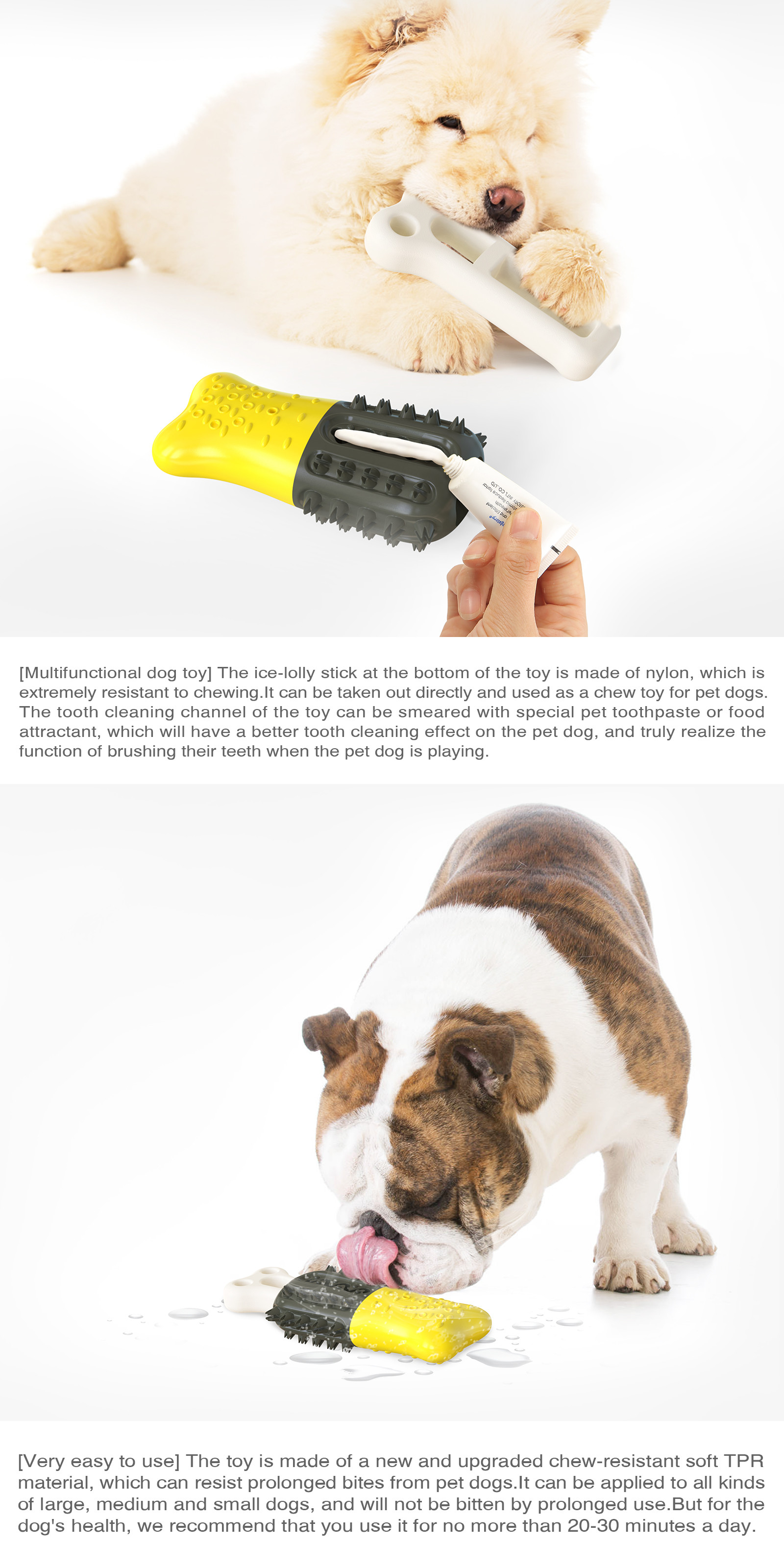 Popsicle Shaped Puppy Chewing Toys OEM ODM For Pet Biting