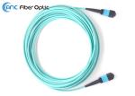 MPO To MPO Fiber Optic Cable Assemblies 12 Fiber OM3 50/125 Round Cable