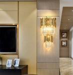 Width 350mm Height 550mm Postmodern Glass Crystal Wall Lamp For Hotel