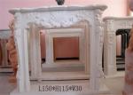 Customized Size Marble Fireplace Surround With Carved Flower Design