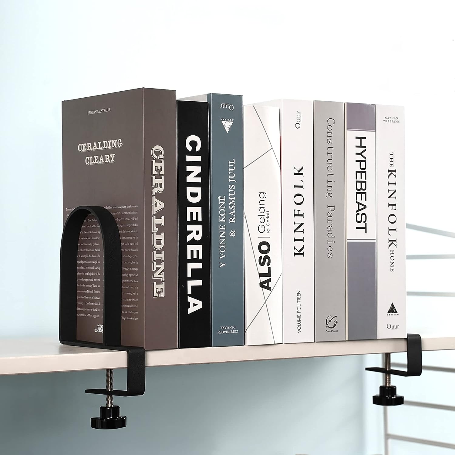 White Heavy-Duty Bookends Shelf Holders for Customized Packing Non-Skid Supports