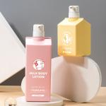 500ml/1000ml Pink/Yellow PET Smooth Bottle With white Pump For shampoo lotion