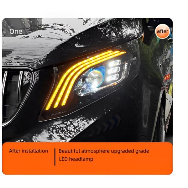 LED Running Light Water Steering V260 W447 Headlight Assembly For Mercedes Benz