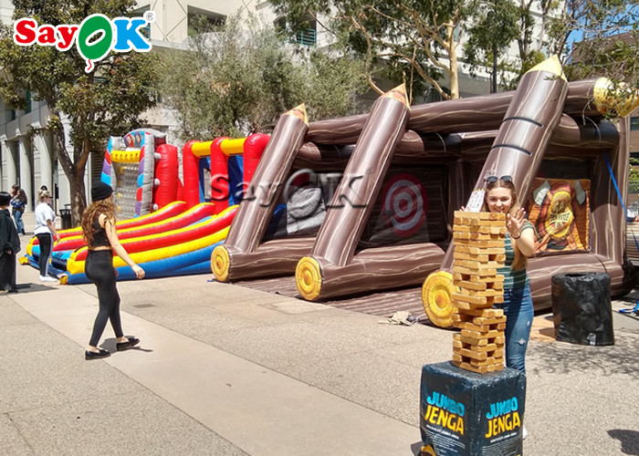 Inflatable Games For Children Carnival Double Inflatable Axe Throwing Game / Inflatable Flying Throw Sticky Tossing Game