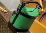 Small Genunie Black Printing Linning 25cm Cowhide Bucket Bag Handhold