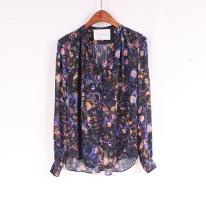 Quality Drapery Viscose Georgette Women Printed Blouse wholesale