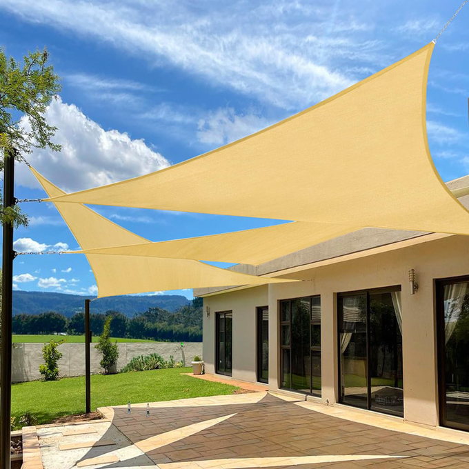 customized size Hdpe shade sail Waterproof Textil Sun Shade Sail Outdoor Pole Fabric Canopy Cloth nets 1