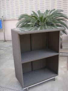 Quality Outdoor Dark Brown Resin Wicker Bar Set Table With Steel Frame wholesale