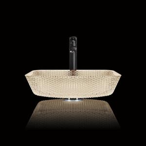 Quality 400mm Length Countertop Vanity Sinks Bathroom Square Vessel 105mm wholesale
