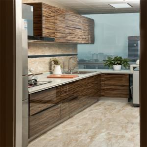 Quality High Glossy Cabinet Acrylic Brown Color Kitchen Cabinets PVC Kitchen Cabinets wholesale