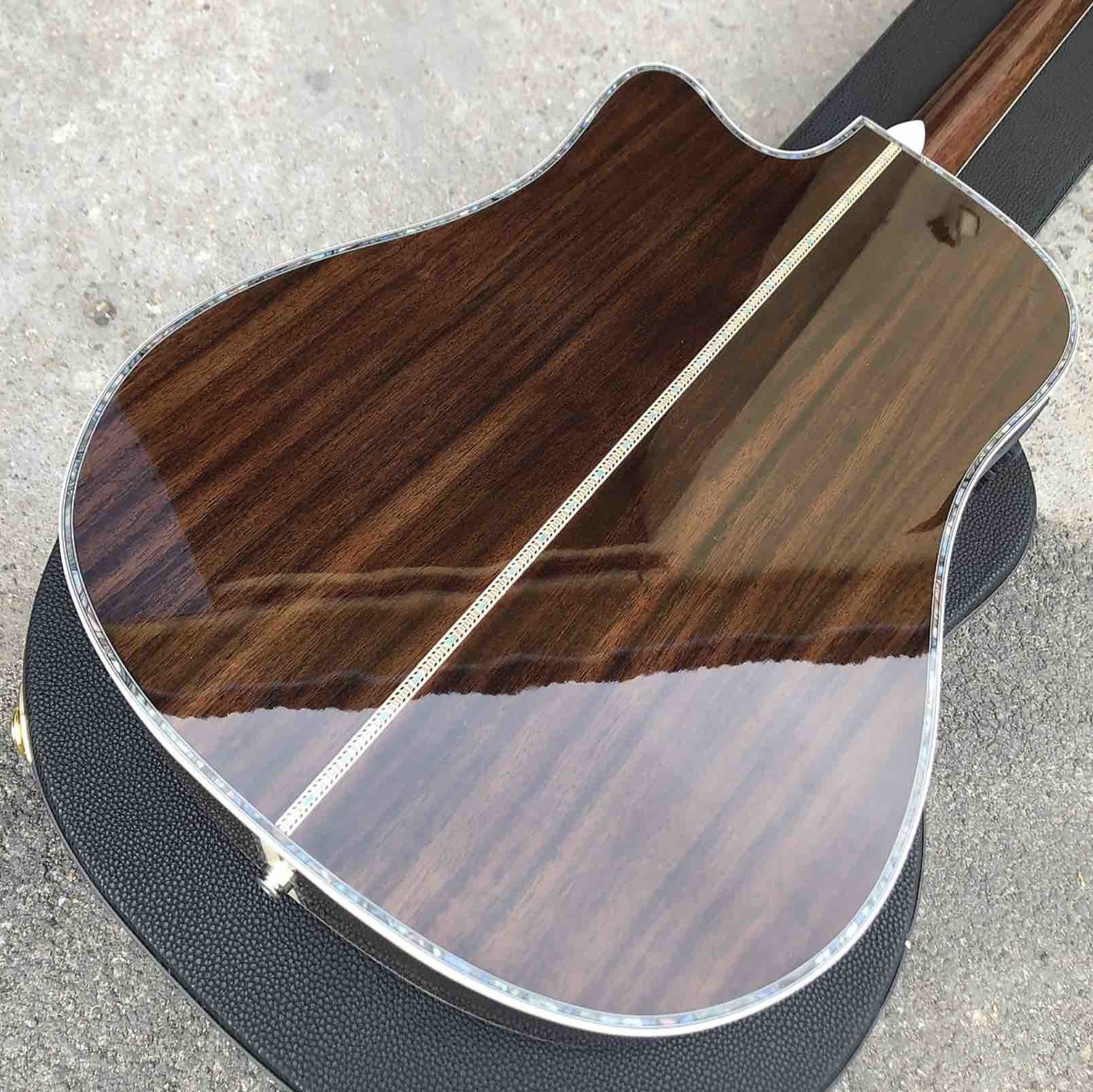 Classical Acoustic Guitar Grand Cutaway 41" Solid Spruce Top Rosewood back&side 301 EQ Abalone Binding